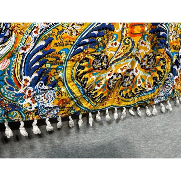 Umgee Womens Colorful Boho Style Blouse‎ Tassels Size L - Picture 5 of 7